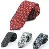 Bow Ties 6cm Fashion Casual Men Floral Print Tie Suit Skinny Slim Cotton Neck Necktie