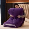Одеяла зимняя густая ягненка искусственная шерсть двойная шерсть одеяло мягкие уютные 3 слоя стеганые постельное белье теплый стеганое одеяло