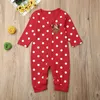 Footies Kış Doğdu Bebek Romper Noel Çocuk Erkek Kız Noel Geyiği Baskılı Uzun Kollu Tulum Kıyafetleri 0-24M 220922