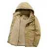 Mens Down Parkas Khaki Tjock jacka Coat Casual Solid Color Hooded Warm High Quality Winter L6XL 220923