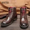 Boots Men Leather Size 39-48 British Royal Men's Autumn Footwear Wootten Brand Winter #AL603C4