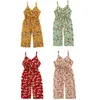 Rompers 2020 Summer Baby Girls Overalls 16y Romper Floral Print babykläder ärmlösa bälte Nyfödda jumpsuits J220922