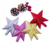 Kerstdecoraties 15/20 cm Glitter Stars Tree Topper Decoratie Vijfpuntige ster Xmas Ornamenten voor Jaar Navidad Party Supplies