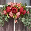 Dekorative Blumen, 2 Stück, 76,2 cm, Hochzeit, künstliche Pfingstrose mit grünen Blättern, handgefertigte Hintergrund-Tischläufer-Herzstück-Girlande
