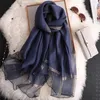 Szaliki Summer Silf dla kobiet Długie rozmiar Pashmina Lady Szatk Kobieta Zmagłowe Faulard Hidżabs Solid Soft Beach Stoles 220922