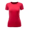 Lu T-Shirt de Yoga à manches courtes pour femmes, couleur unie, couleur chair, façonnant la taille, serré, Fitness, Jogging, vêtements de sport, chemisier