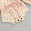 Pagliaccetti Vestiti per bambini Pagliaccetto per ragazze Autunno manica lunga Ragazza maglione lavorato a maglia Tuta calda in cotone J220922
