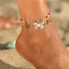 Anklets 17KM Bohemian Colorful Beaded Beads For Women Summer Ocean Beach Handmade Butterfly Ankle Bracelet Foot Leg Jewelry