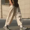 Pantaloni da uomo Estate Cotone Lino Uomo Moda Retro Casual Mens Giapponese Streetwear Pantaloni larghi Hip Hop dritti 220922