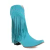 Boots Women Boots Boots Low Block Heels Round Toe Fringe Boots Faux Suede Ladies Shoes Woman Zapatos Mujer Big 41 44 47 J220923