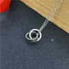 Designer love diamond necklace luxury necklace pendants jewelry for woman plated gold silver double ring connect hoop charms valen6889429