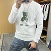 Erkekler Ayı Trend Sweatershirts Hoodies Peluş Kalınlaştırılmış Kazak Kış Yuvarlak Boyun Uzun Kollu T-Shirt Alt Gömlek Top Adam Giyim M-5XL