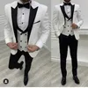 Op maat gemaakte bruidegom Tuxedos One Button Men Sust Peak Rapel Groomsmen Wedding/Prom/Dinner Man Blazer Jacket Pants Tie Vest M139