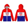 Bluzy męskie Chorwacja zamków błoto z kapturem za darmo niestandardowe numerem numer logo HR Pullover HRV Country Nation Hrvatska Republic Flag Ubrania