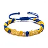 Link Bracelets Yellow Blue Ukraine For Women Men Ukrainian Flag Handmade Braided Rope Bracelet Patriotism Jewelry