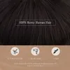 Mänskligt hår capless peruker frisyr kort pixie klippt peruk rak mänskliga hår peruker för kvinnor mörkbruna peruker med fluffiga lugg värmebeständigt rent remy hår w220923