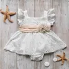 Rompers New Summer Newborn Babed Girls Fashion Lace Flowers Hollow Out Romper Jumpsuit Kläddräkt Sunsuit 024m J220922