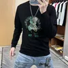 Erkekler Ayı Trend Sweatershirts Hoodies Peluş Kalınlaştırılmış Kazak Kış Yuvarlak Boyun Uzun Kollu T-Shirt Alt Gömlek Top Adam Giyim M-5XL