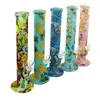 Smoking accessories 14'' glow in the dark and printed siliocne water pipe unique bongs hookahs