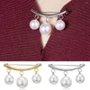 Broches Vneck Ligne Fermoir Fixe Style Simple Revers Perle Pour Femmes Pull Antidérapant Cardigan Pin Accessoires Coréens