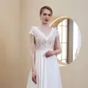 New wedding dress V-neck short-sleeved small trailing lace light LD8027