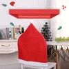 Cubierta de silla de algodón de Papá Noel de Navidad, mesa no tejida, sombrero rojo, sillas, cubierta trasera, decoraciones para el hogar Xman