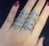 Cluster Rings Diamond Wedding S925 Silver Böhmen kvinna älskar par band lyxiga fina smycken för kvinnor6575233