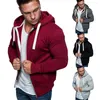 Mäns jackor Stylish Plain Men Zipper Zip Sport Hoodie tröja kappjacka