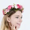 Decoratieve bloemen Wedding Bridal Flower Crown Simulatie Rose Garland Verstelbare handgemaakte Hoofddress Jurk Accessoires Groothandel