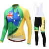2024 Pro Mens Australia Winter Cycling Jersey Set Long Sleeve Mountain Bike Cycling Clothing Breattable Mtb Bicycle Clothes Wear Suit B35
