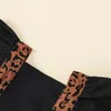 Barboteuses Nouveau-né bébé fille vêtements d'été léopard imprimé à volants patchwork tieup barboteuse combinaison bandeau décontracté tenues nouveau-né J220922