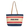 Bolsa de ombro vintage bolsa de palha boêmia para mulheres verão bolsa de praia de grande capacidade bolsa de viagem feita à mão de vime