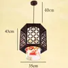 Pendantlampor Klassisk kinesisk restaurang Chandelier Single Head Wood Imitation Sheepskin TeaHouse Dining Decoration Lamp ZS83 MX122620
