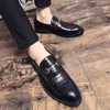 Dress Shoes Slip-on Men's Elegant Solid Color Retro Metal Buckle Color Rubbing Fashion Business Casual Wedding Daily Size 38-46