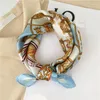 Scarves Design Real Silk Scarf Women Luxury Hair Bands Small Square Foulard Female Bandana Neckerchief Tie Headscarf 2022