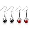 Dangle Earrings Wedding Bridal Women Jewelry Natural Agata Drop Earring Round Ball Red Black Stone Beads Ear Earrin EA