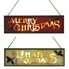 Christmas Decorations Merry Wooden Sign With LED Light Up Indoor Outdoor Hanging Plaque Door Hanger Farmhouse Xmas Holiday Party Wall