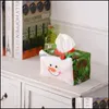 Tissue Boxes Napkins Creative Christmas Decorative Storage Box Container Paper Bag Holder Organizer Desktop Ambience Decoration 2022 Dhkoy