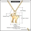 Pendant Necklaces Cute Cat Pendant Necklace For Women Men Stainless Steel Gold Sier Simple Design Pet Charm Adjustable Necklaces Jewe Dhjpk