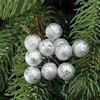 Décorations de Noël 10pcs / lot rouge argent or arbre boules suspendues boules de fruits boules décoration de fête fournitures Y2209