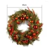 Decorative Flowers Christmas Wreath For Door Front Artificial Hanging Home Window Indoor Outdoor Decoration With Leds