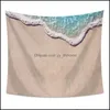 Taquestres Takestries Arte moderna de tapeçaria da praia de praia Home Fabric Dream Scenary Night Blue Estetic Wandkleed Textile by50ta Drop de dh0qd