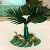 Dekorativa blommor stora konstgjorda tropiska palmblad för Hawaiian Luau Party Decor Diy Leaf Place Mat Table Runner Wedding