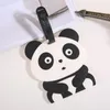 Creative PVC Panda Bagage Tag Keychain Party Favor Portable Cartoon Travel Etikett Keyring RRB15686