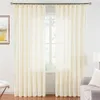 Curtain Linen Sheer Curtains For Living Room Bedroom Window Decoration Solid Color Cotton And Tulle White