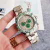 Cai Jiamin montre de luxe mécanique automatique pour hommes montre à cadran vert montre de mode en acier inoxydable brillant