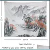 Taquestres Takestries Mountain tapeçaria parede pendurada decorativa cereja rosa paisagem chinesa flores japonesas para quarto viva roo dhrjm