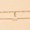 Anklets Retro Fashion Simple Number 1992 Crystal Shiny Letter E Pendant Anklet Summer Barefoot Sandals Bracelet Girl Jewelry