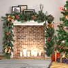 Christmas Decorations 1.8M Pine Cone Rattan Wreath Decor Green Cane Fireplace Artificial Xmas Tree Banner Year Party Suppl
