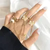 Set di anelli vintage a forma di farfalla con dito color oro e argento per le donne, con ciondoli, anello da donna, regalo di gioielli con geometria alla moda